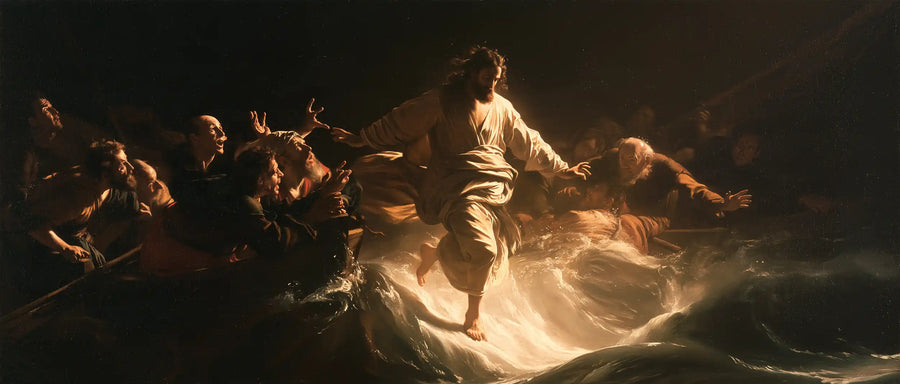 Jesus Walking on Water - Caravaggio Tenebrism · Landscape n° 20