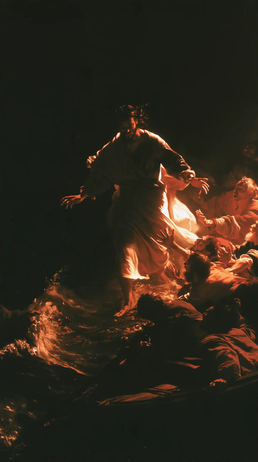 Jesus Walking on Water - Caravaggio Tenebrism · Portrait n° 3