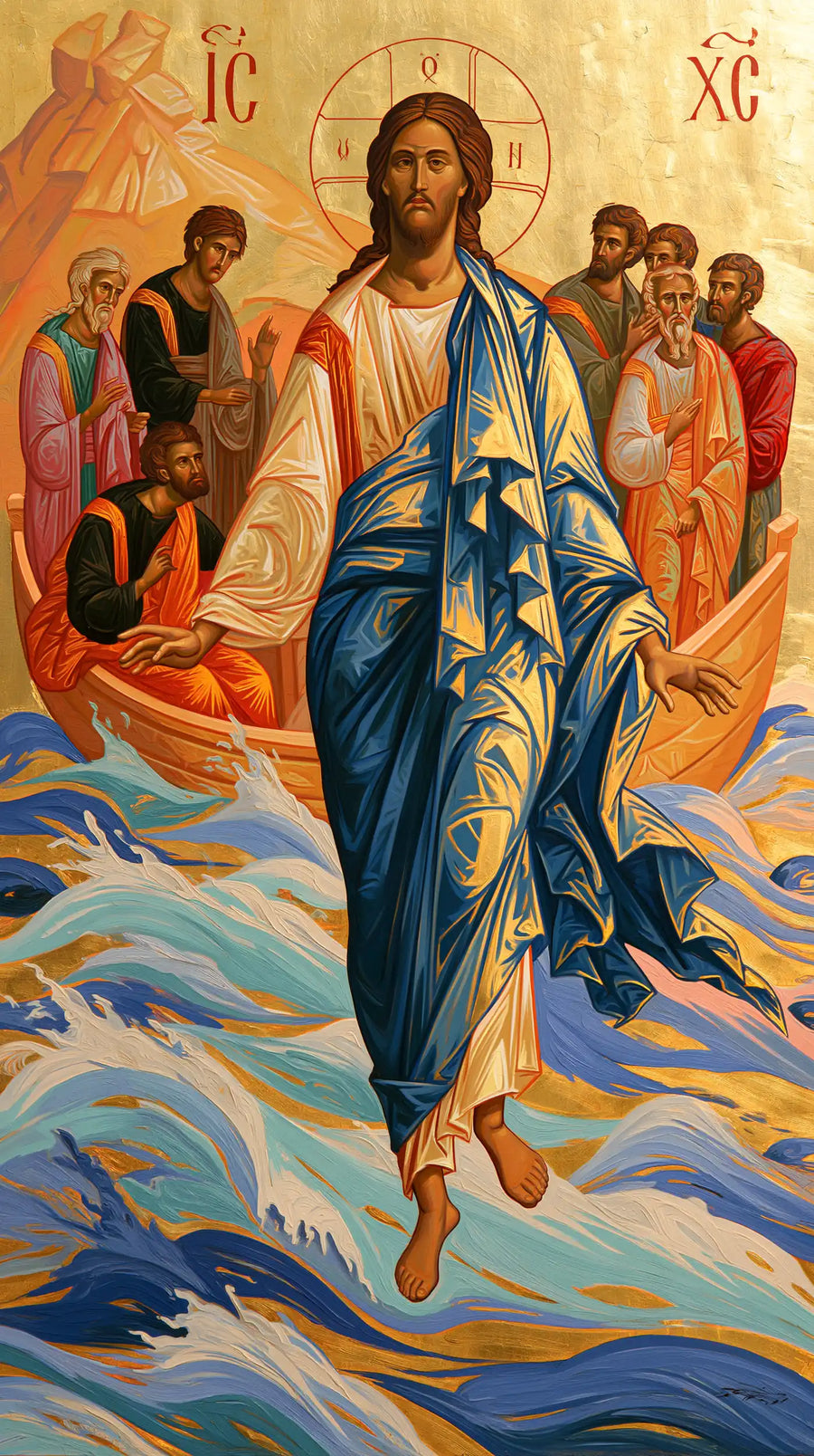 Jesus Walking on Water - Contemporary Byzantine · Portrait n° 8