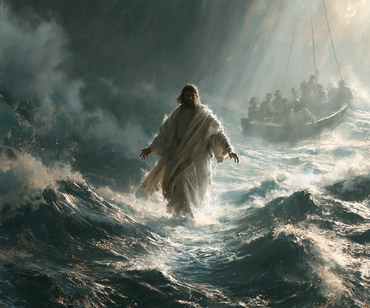 Jesus Walking on Water — Linen Swept by the Sea Light