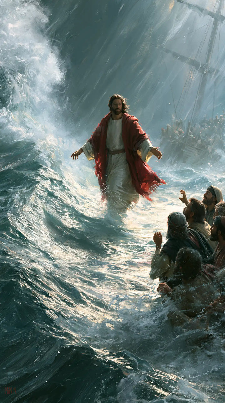 Jesus Walking on Water — The Red Descent through the Corridor of Foam