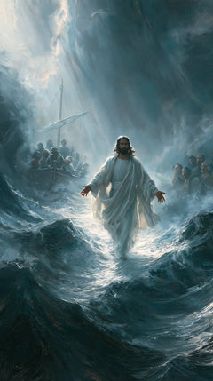 Jesus Walking on Water — Linen in the Cathedral of Storm
