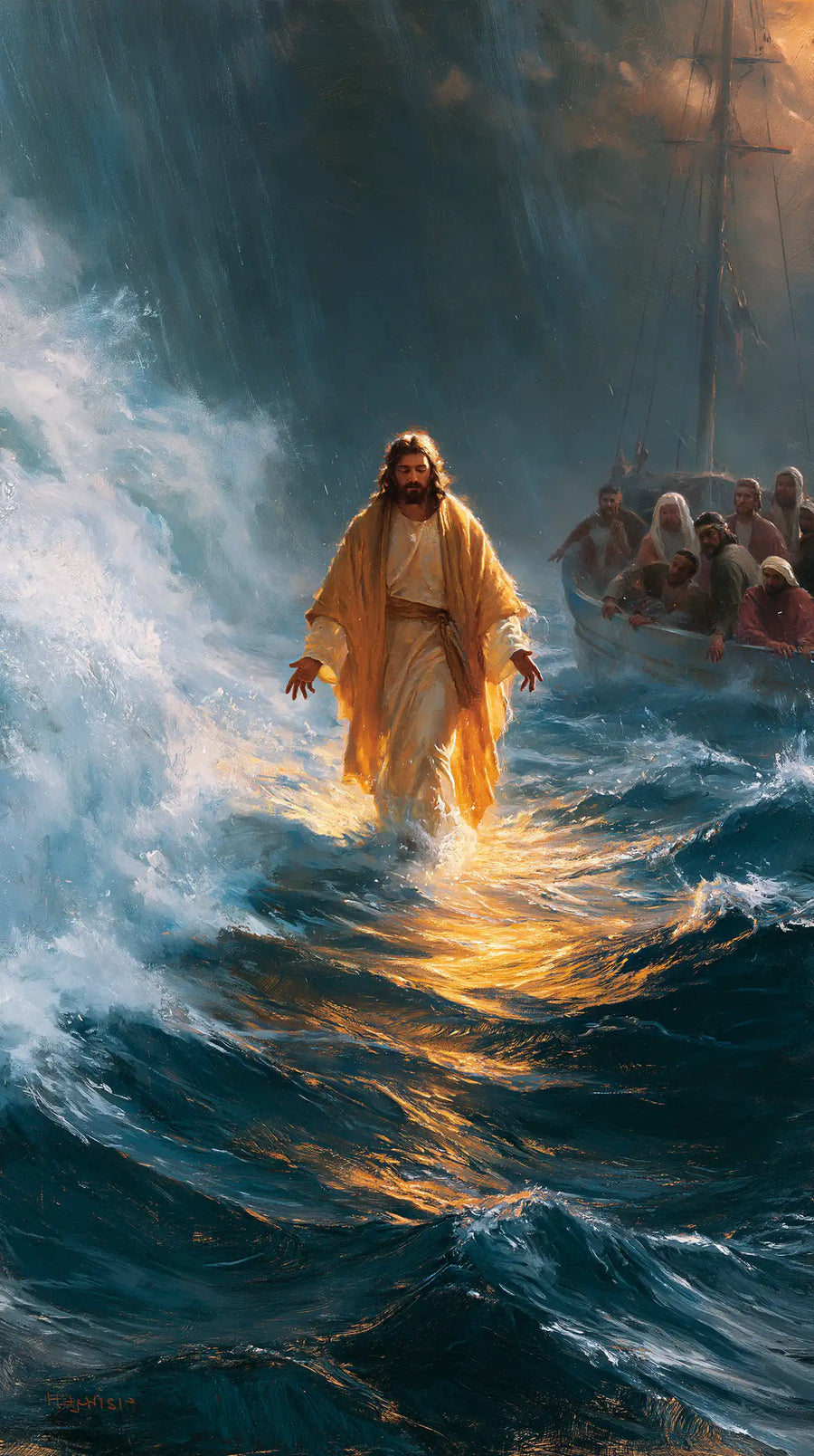 Jesus Walking on Water - Explosion of Movement · Portrait n° 17