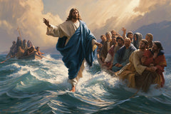 Jesus Walking on Water — The Raised Gesture in Morning Light