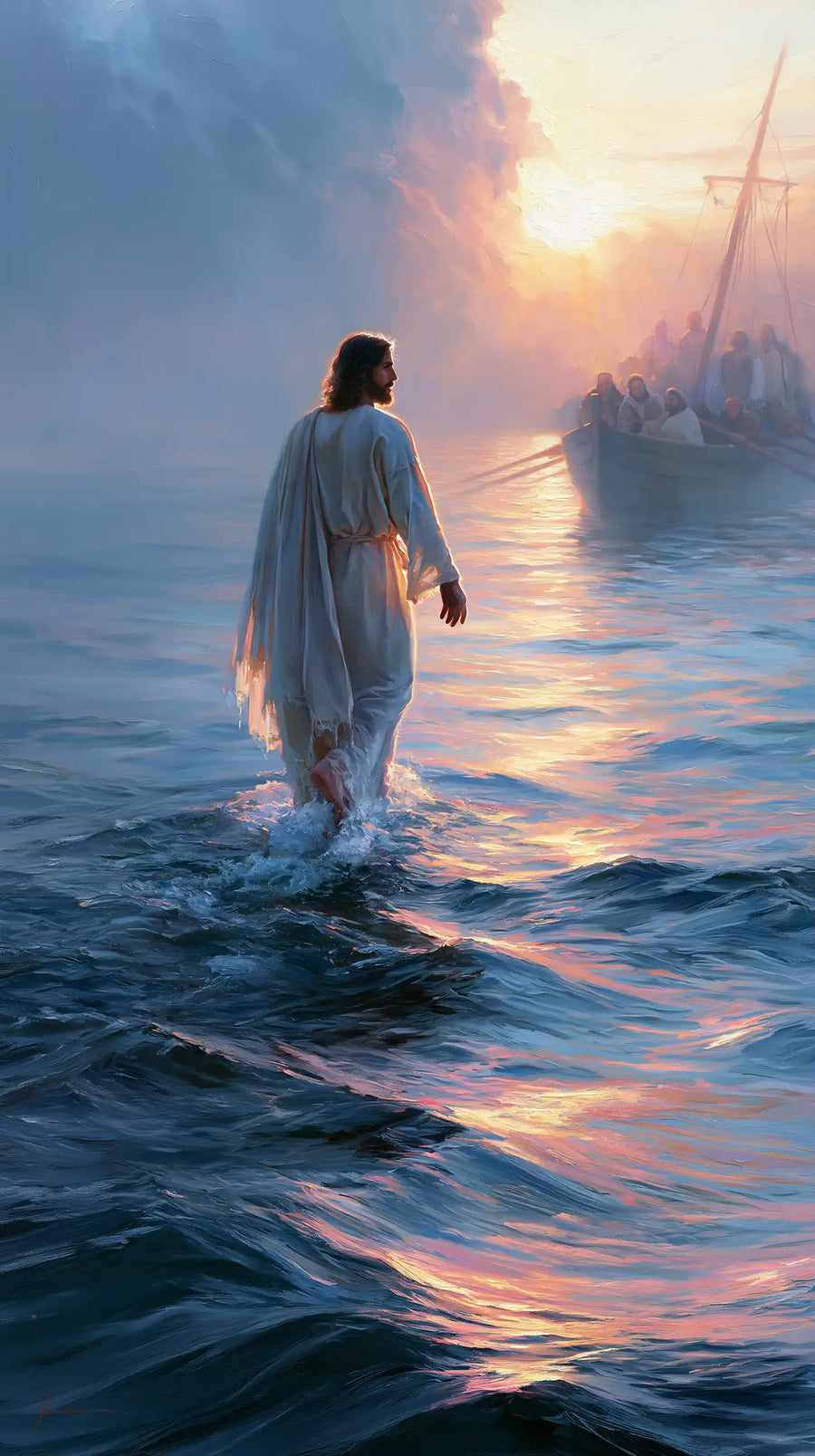 Jesus Walking on Water - Impressionist · Portrait n° 35