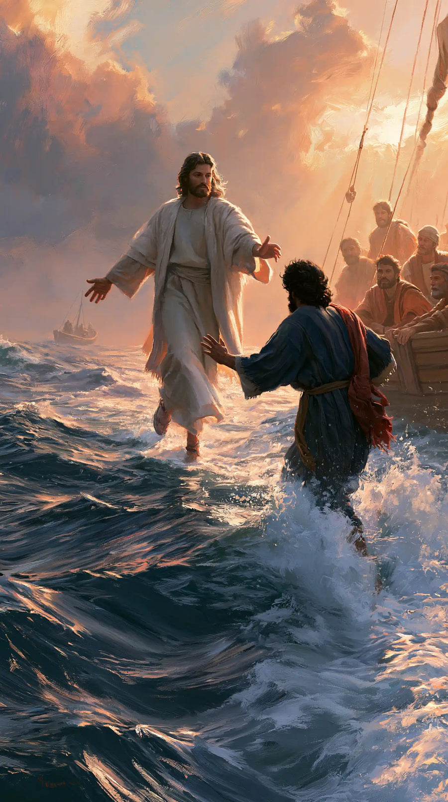 Jesus Walking on Water - Jesus Calls Peter · Portrait n° 7
