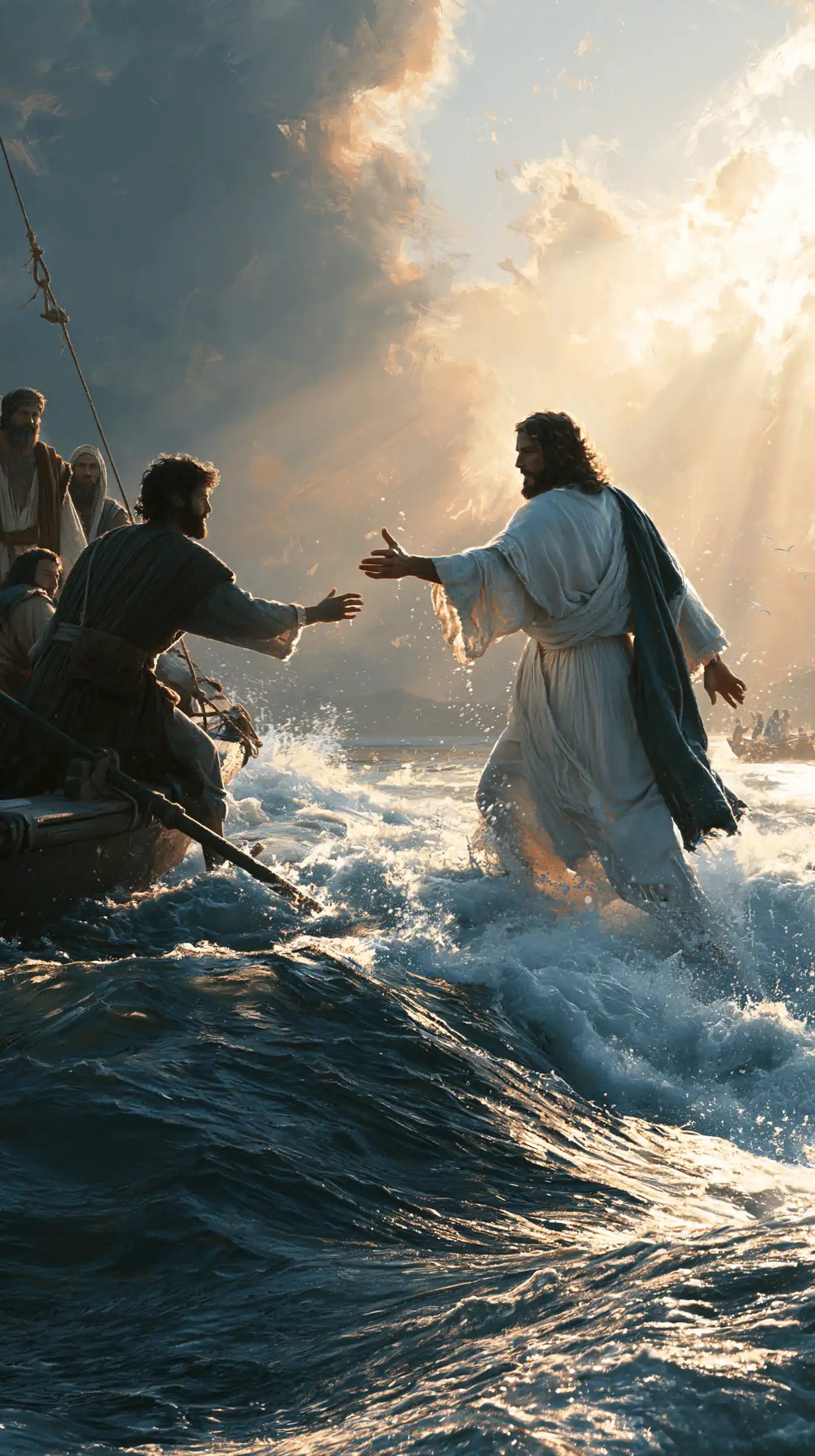 Jesus Walking on Water — The Invitation above the Oar