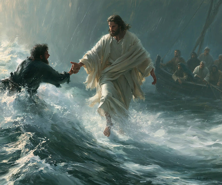 Jesus Walking on Water — The Hand Held in the Green Rain