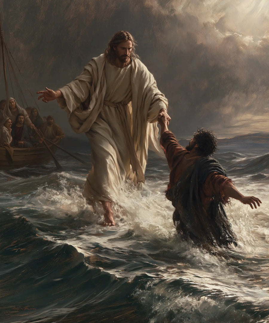 Jesus Walking on Water — Linen in the Clasp of Hands