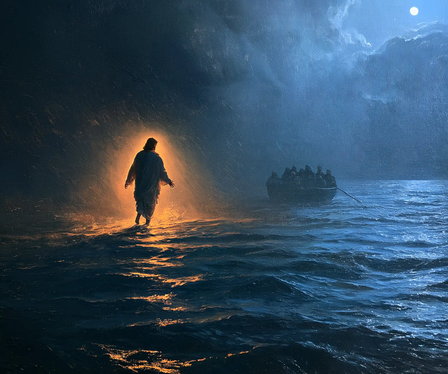 Jesus Walking on Water - Midnight Blue Chiaroscuro · Landscape n° 4