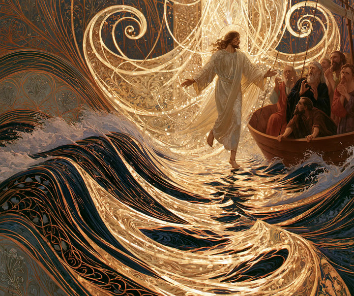 Jesus Walking on Water - Sacred Art Nouveau · Landscape n° 9