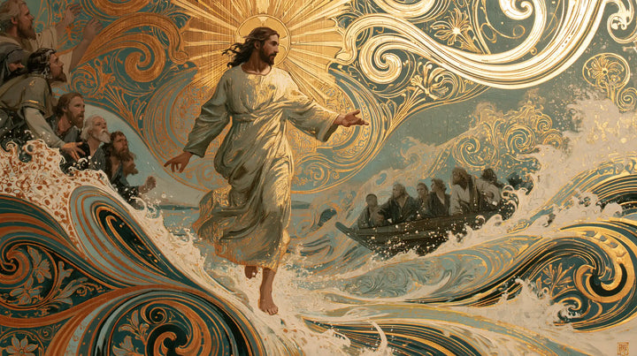 Jesus Walking on Water - Sacred Art Nouveau · Landscape n° 27