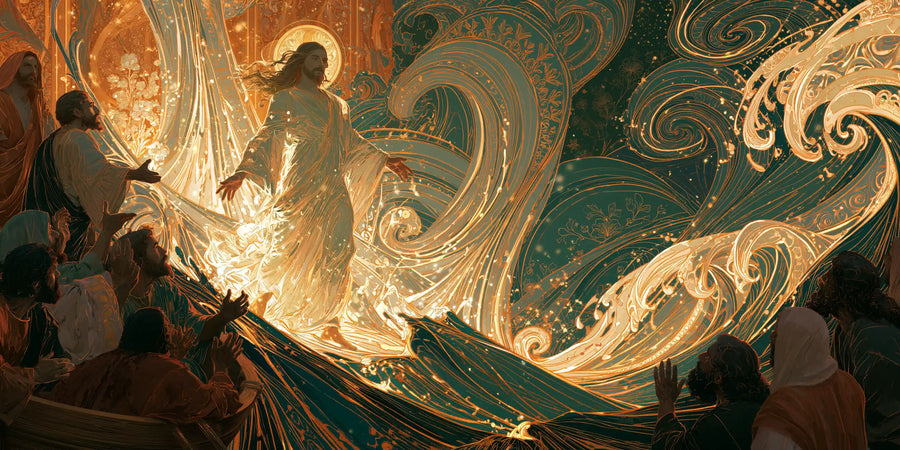 Jesus Walking on Water - Sacred Art Nouveau · Landscape n° 30