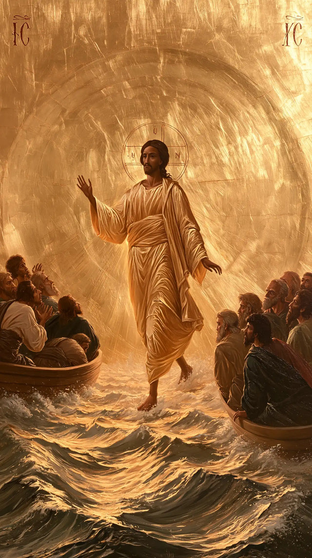 Jesus Walking on Water — The Call in the Amber Oval
