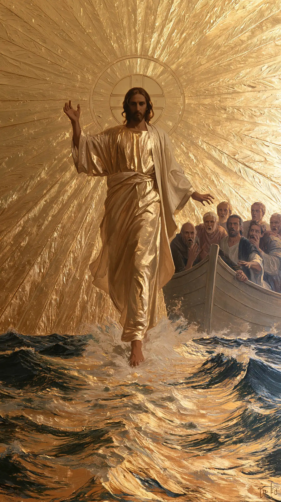 Jesus Walking on Water - Sacred Gold · Portrait n° 4