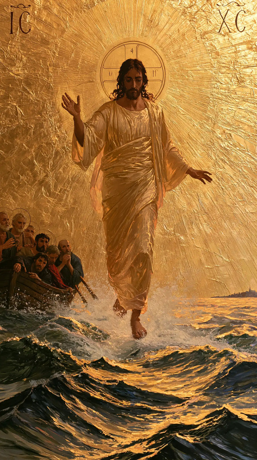 Jesus Walking on Water - Sacred Gold · Portrait n° 19