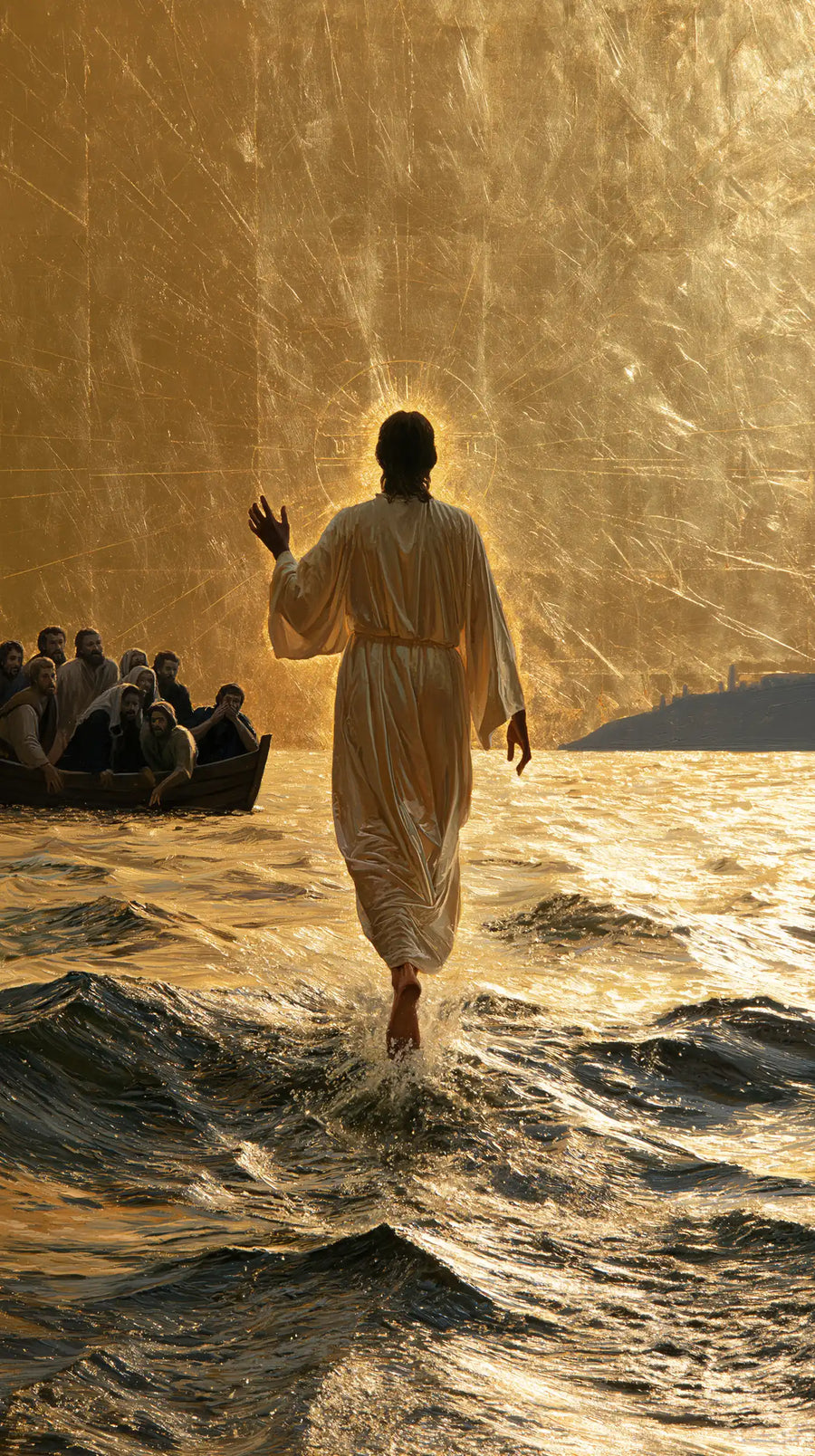 Jesus Walking on Water - Sacred Gold · Portrait n° 20