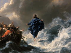 Jesus Walking on Water — Deep Blue in the Ravine of Foam
