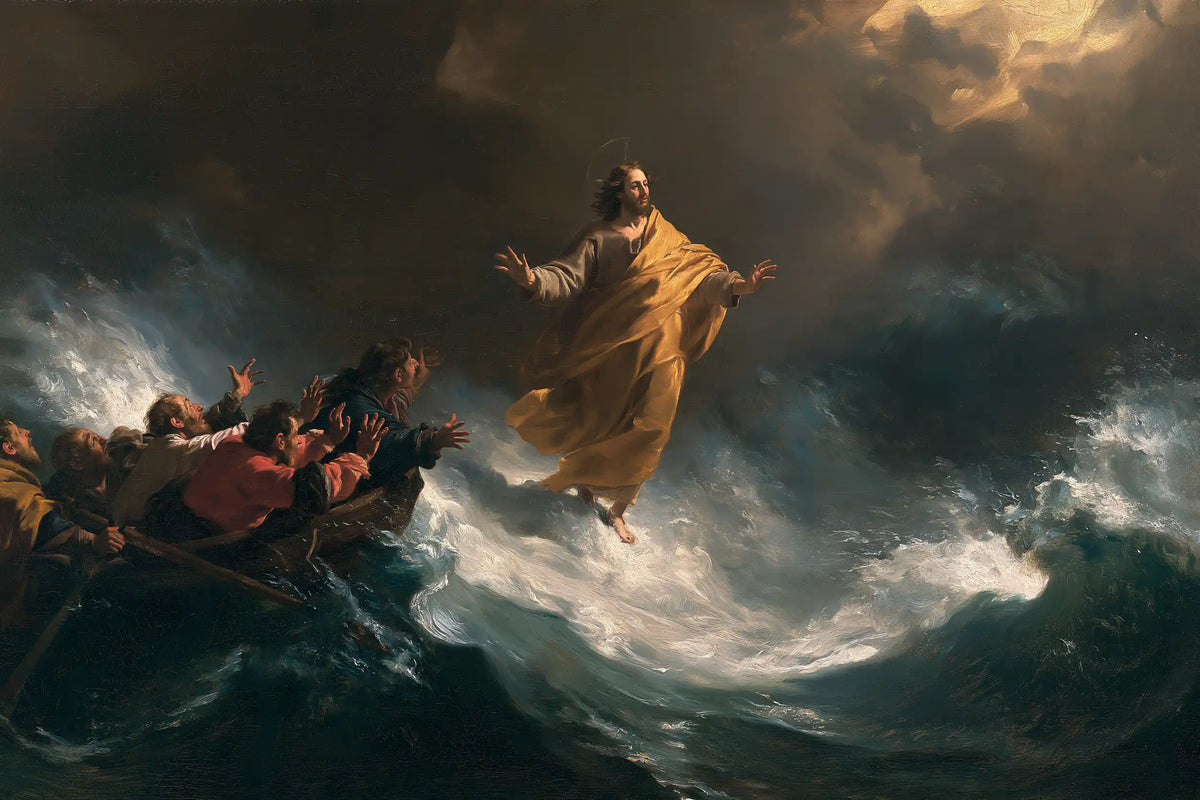 Jesus Walking on Water — Ochre in the Hollow of the Storm