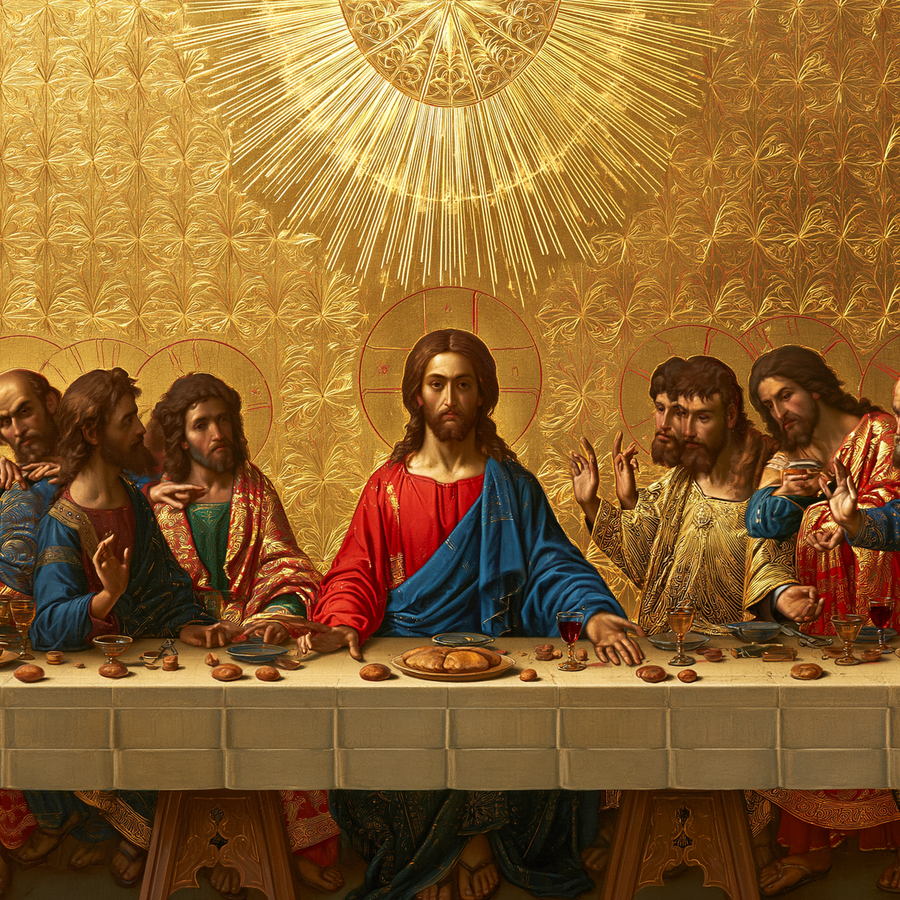 The Last Supper - Sacred golden, square composition n° 1