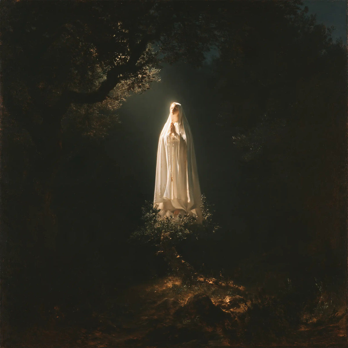 Our Lady of Fatima – Caravaggio Tenebrism · Square no. 1
