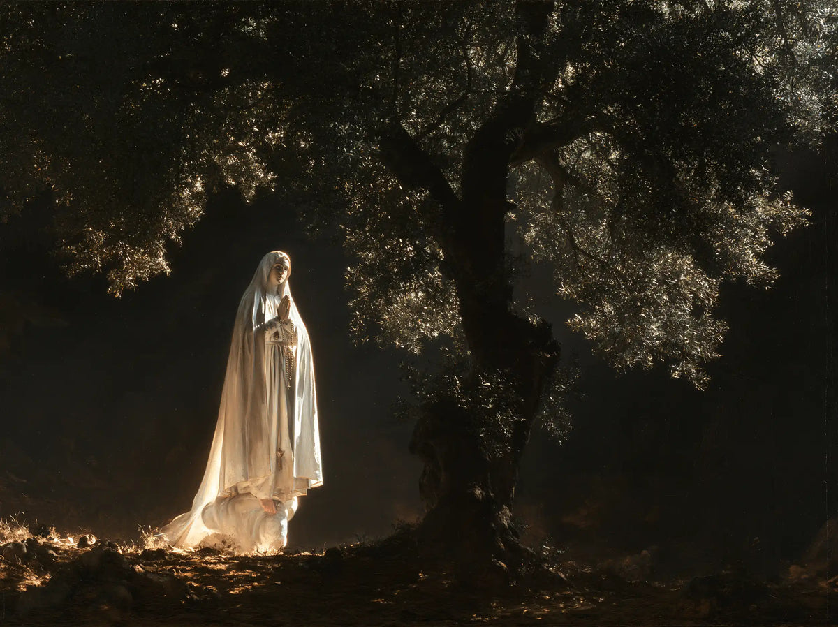 Our Lady of Fatima – Caravaggio Tenebrism · Landscape no. 4
