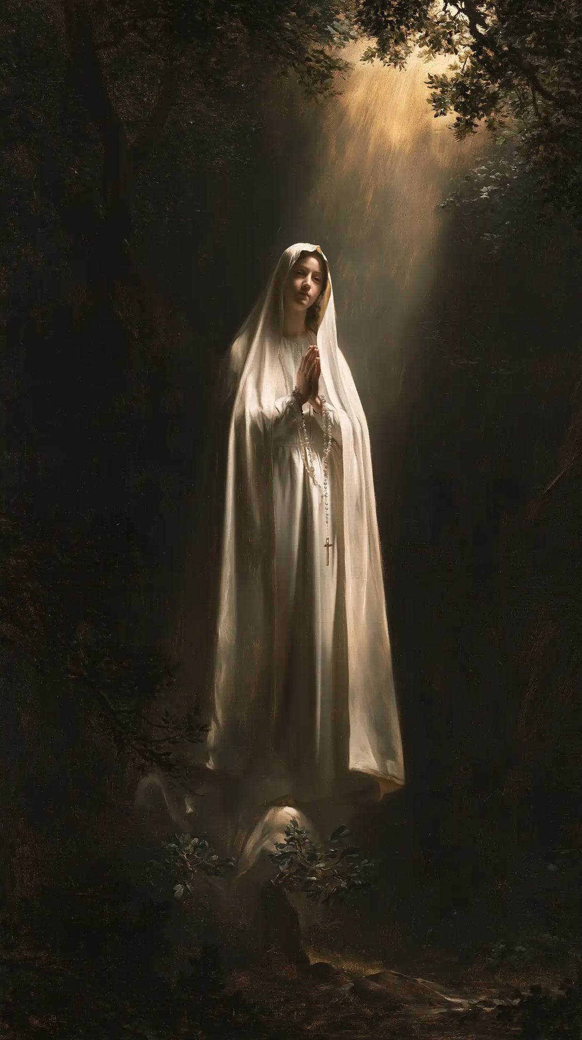 Our Lady of Fatima – Caravaggio Tenebrism · Portrait no. 2