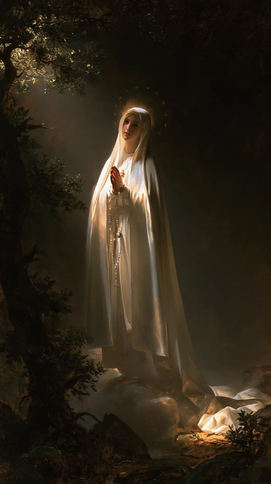 Our Lady of Fatima – Caravaggio Tenebrism · Portrait no. 6
