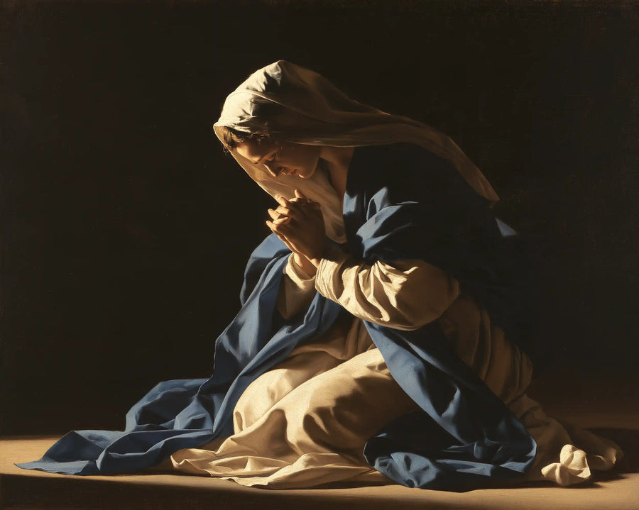 Virgin Mary in Prayer - Caravaggio Tenebrism · Landscape n° 2