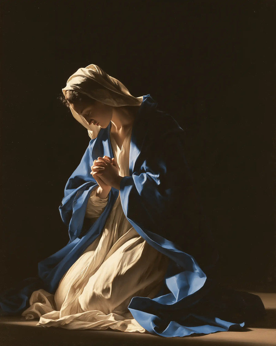 Virgin Mary in Prayer - Caravaggio Tenebrism · Portrait n° 26