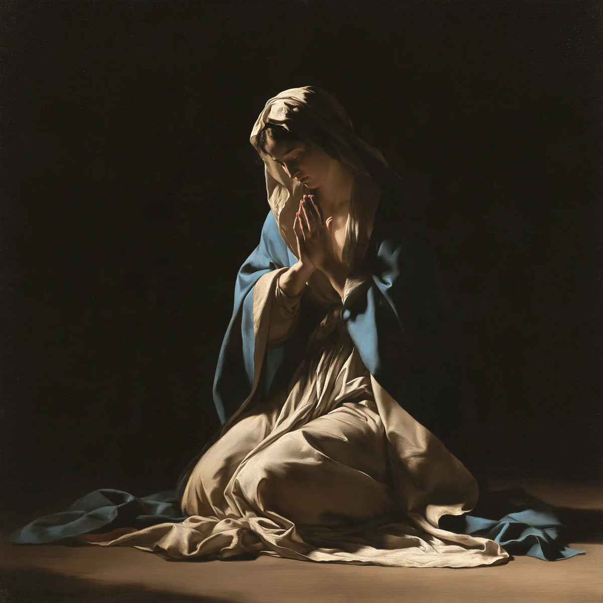 Virgin Mary in Prayer — Prayer within the Pearly Fold