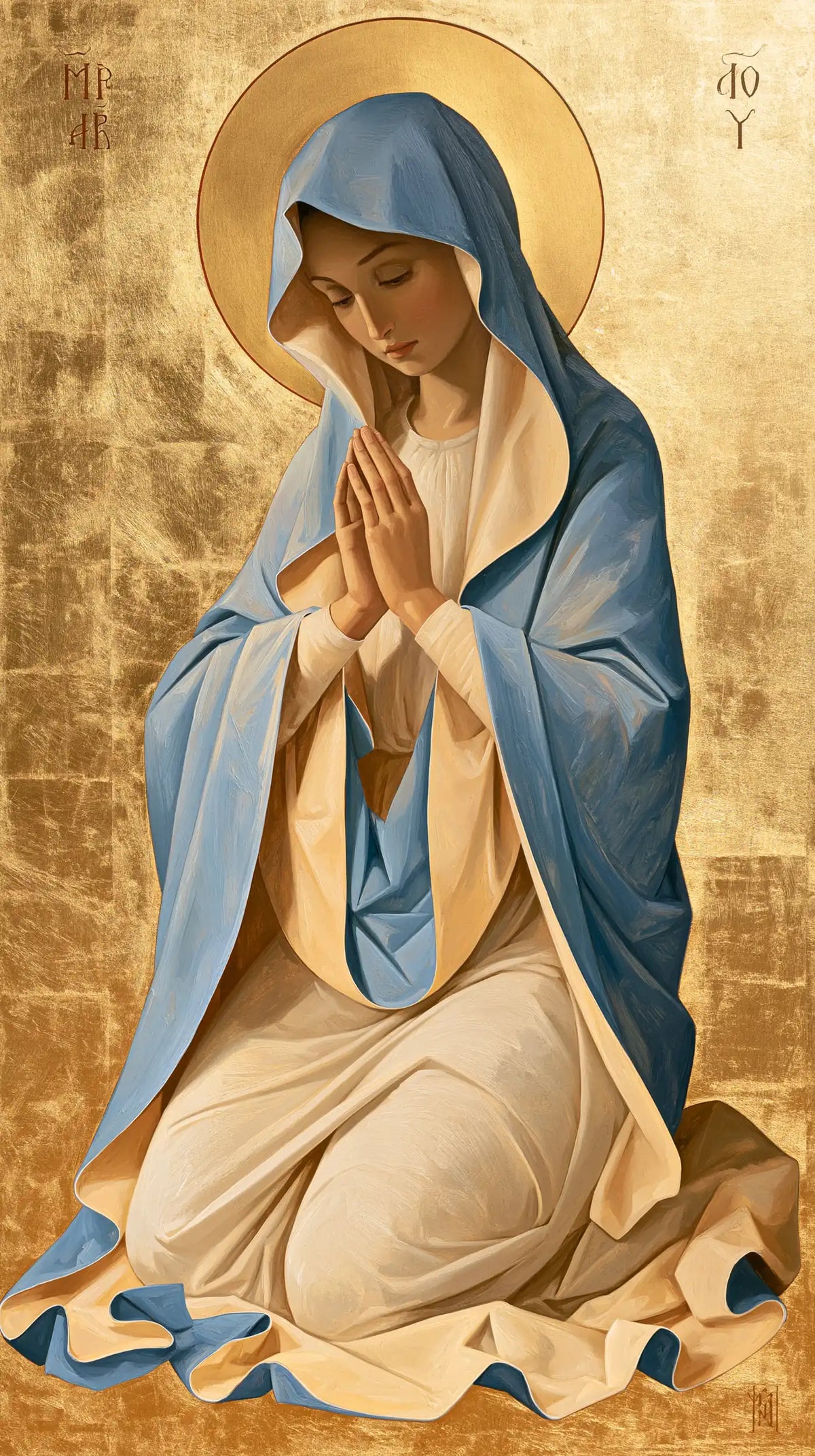 Virgin Mary in Prayer - Contemporary Byzantine · Portrait n° 2