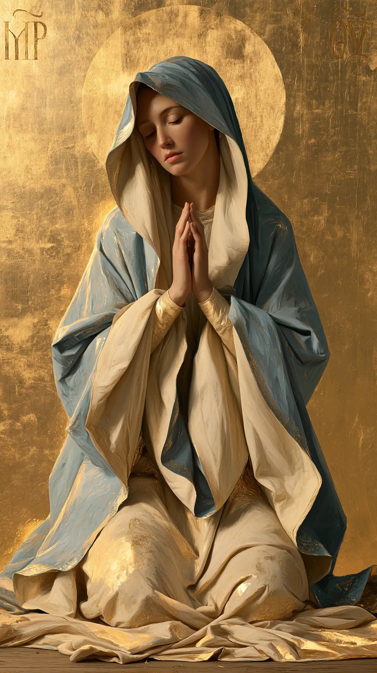 Virgin Mary in Prayer - Contemporary Byzantine · Portrait n° 3
