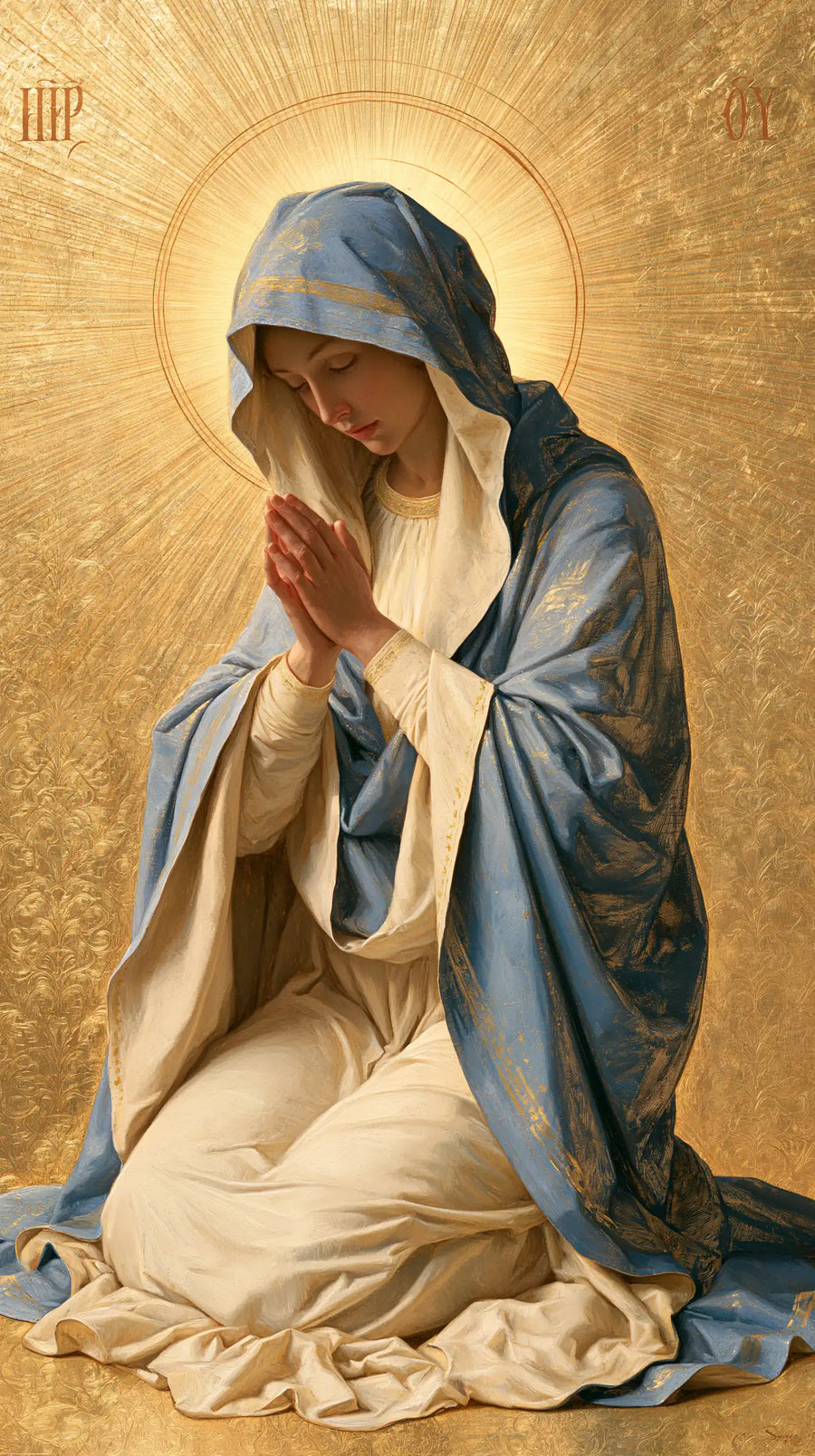Virgin Mary in Prayer - Contemporary Byzantine · Portrait n° 8