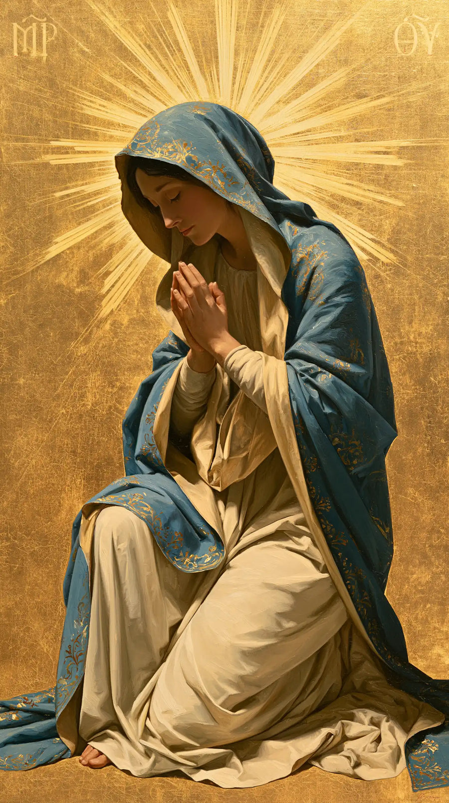 Virgin Mary in Prayer - Contemporary Byzantine · Portrait n° 22