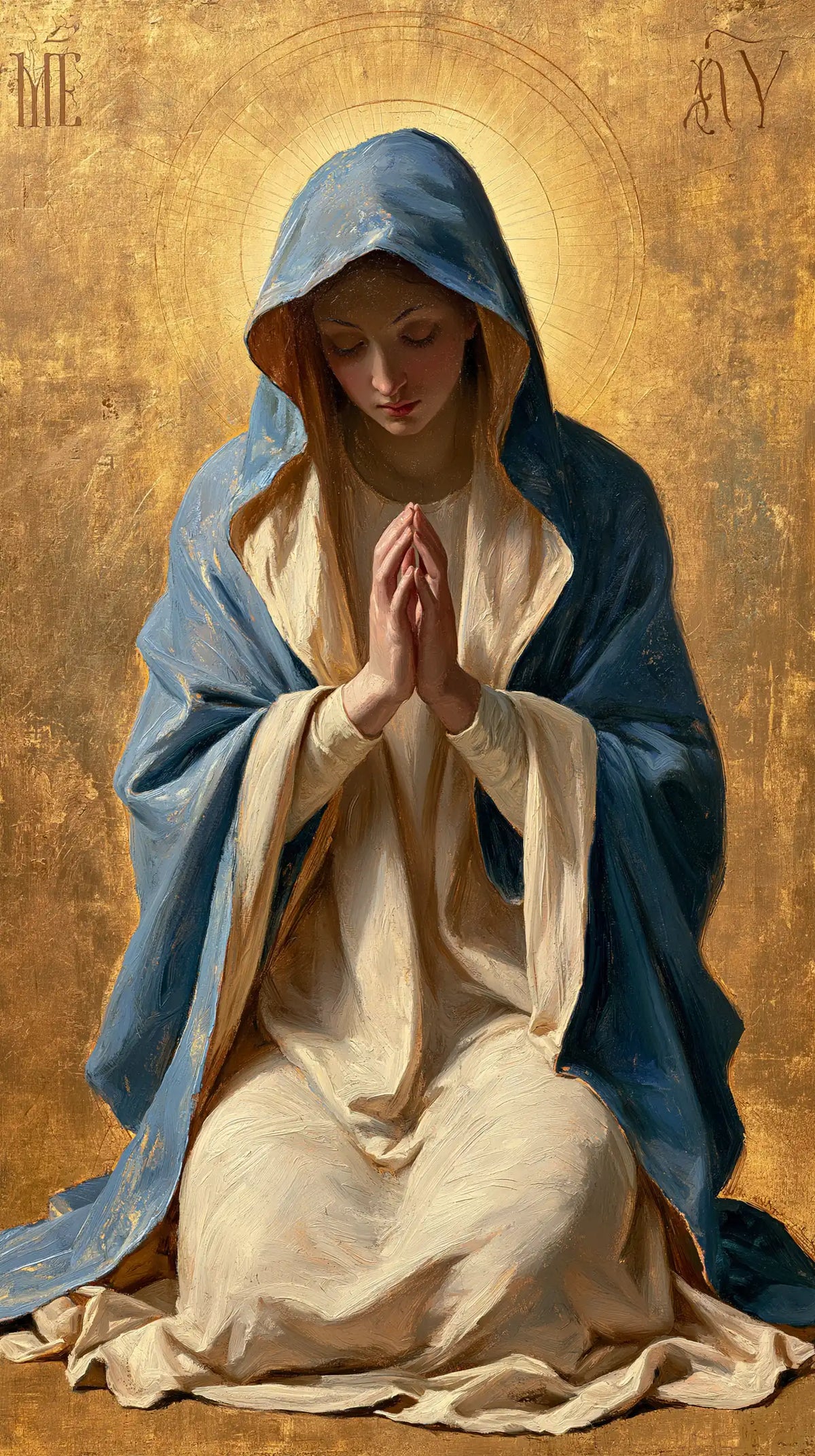Virgin Mary in Prayer - Contemporary Byzantine · Portrait n° 26