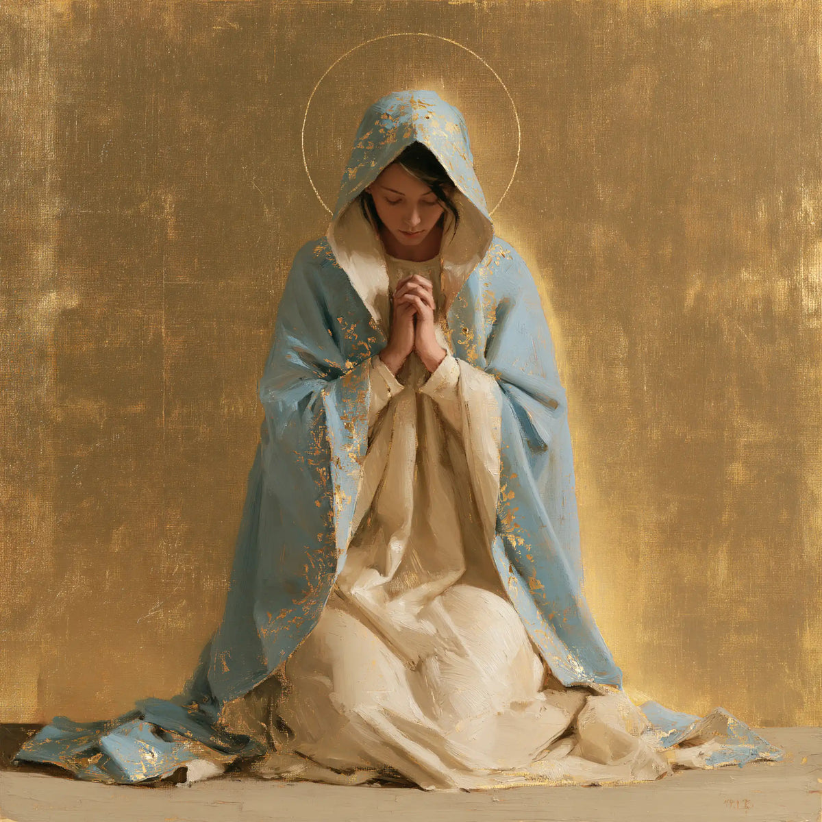 Virgin Mary in Prayer - Contemporary Byzantine · Square n° 12