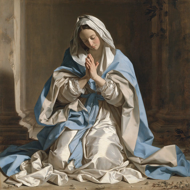 Virgin Mary in Prayer — The Silver Reflections of Prayer