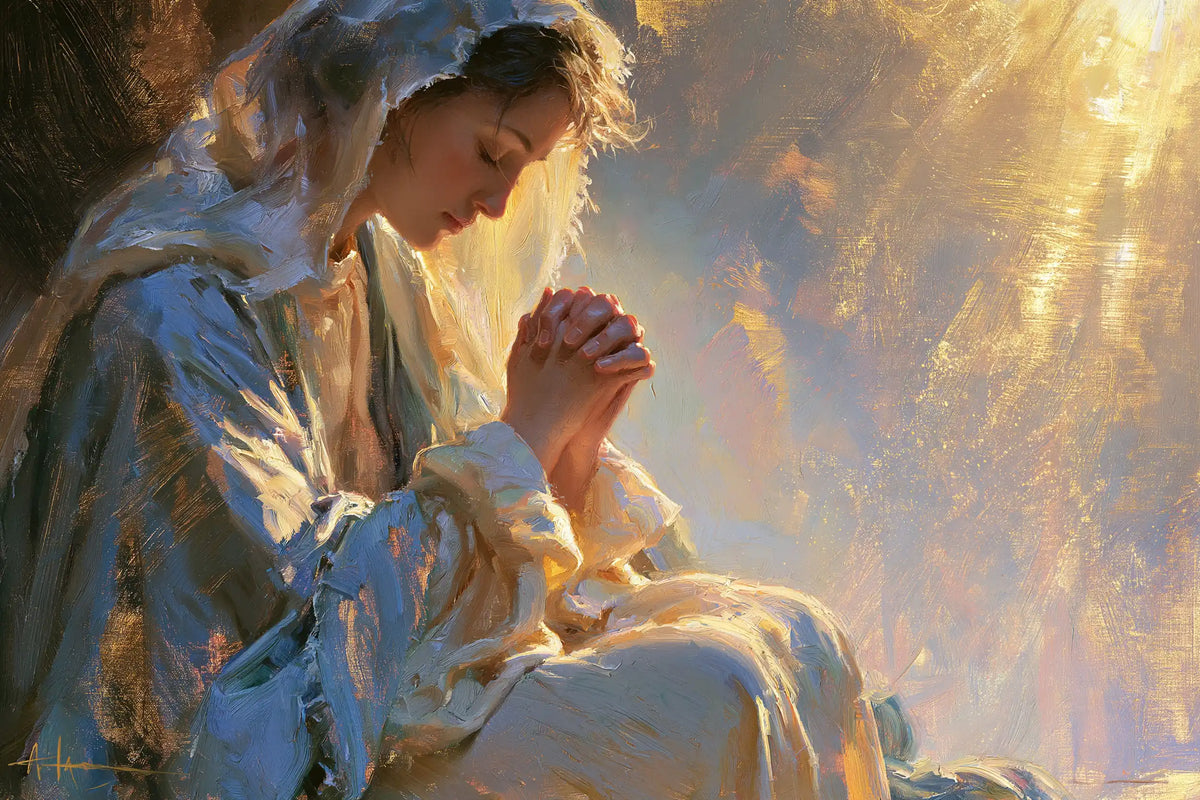 Virgin Mary in Prayer — The Slanting Ray of Peace