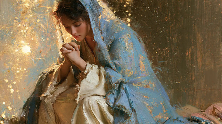 Virgin Mary in Prayer — Scattered Gold upon the Cloak