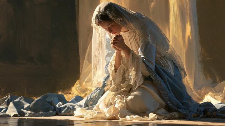 Virgin Mary in Prayer - Mary in a Biblical Interior · Landscape n° 6