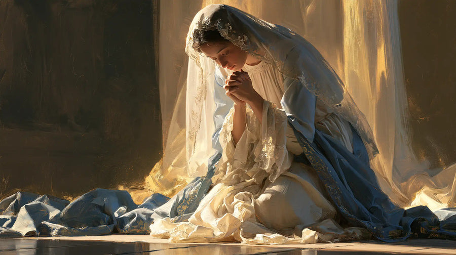 Virgin Mary in Prayer - Mary in a Biblical Interior · Landscape n° 6