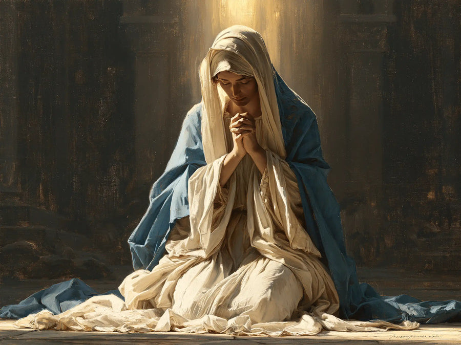 Virgin Mary in Prayer - Mary in a Biblical Interior · Landscape n° 7