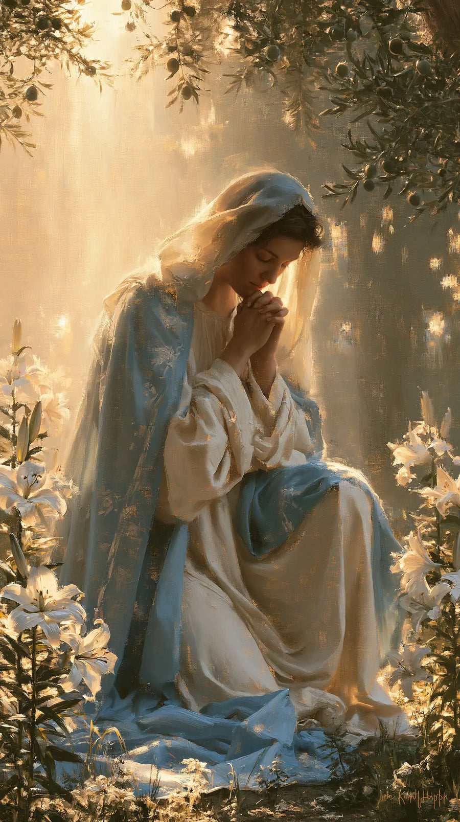 Virgin Mary in Prayer - Mary in a Biblical Interior · Portrait n° 5