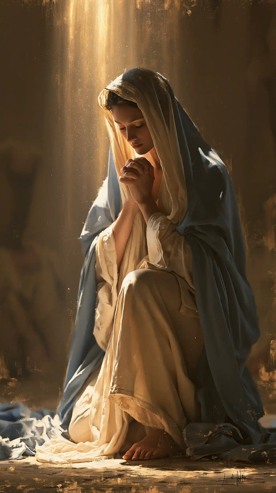 Virgin Mary in Prayer - Mary in a Biblical Interior · Portrait n° 12