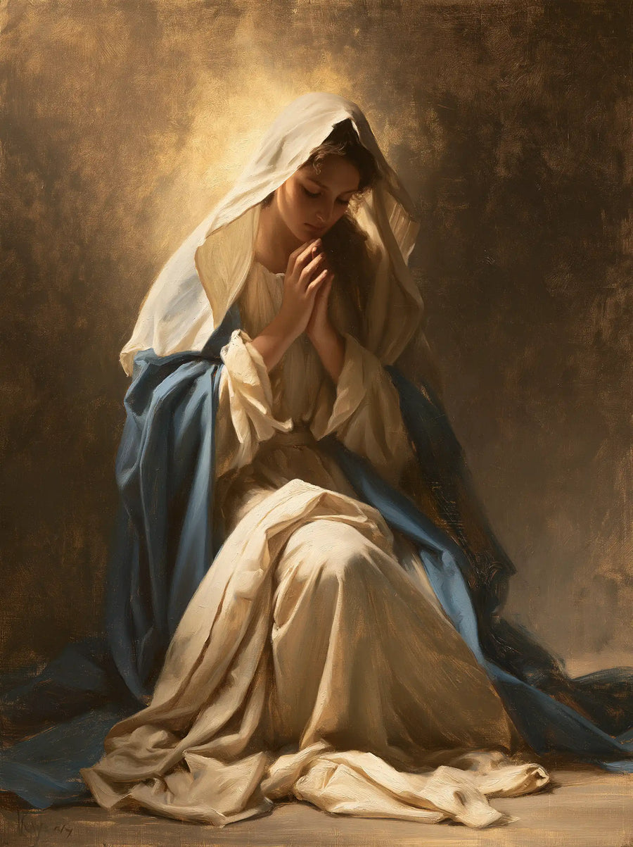 Virgin Mary in Prayer - Mary in a Biblical Interior · Portrait n° 17