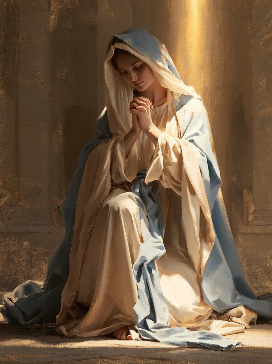 Virgin Mary in Prayer - Mary in a Biblical Interior · Portrait n° 22