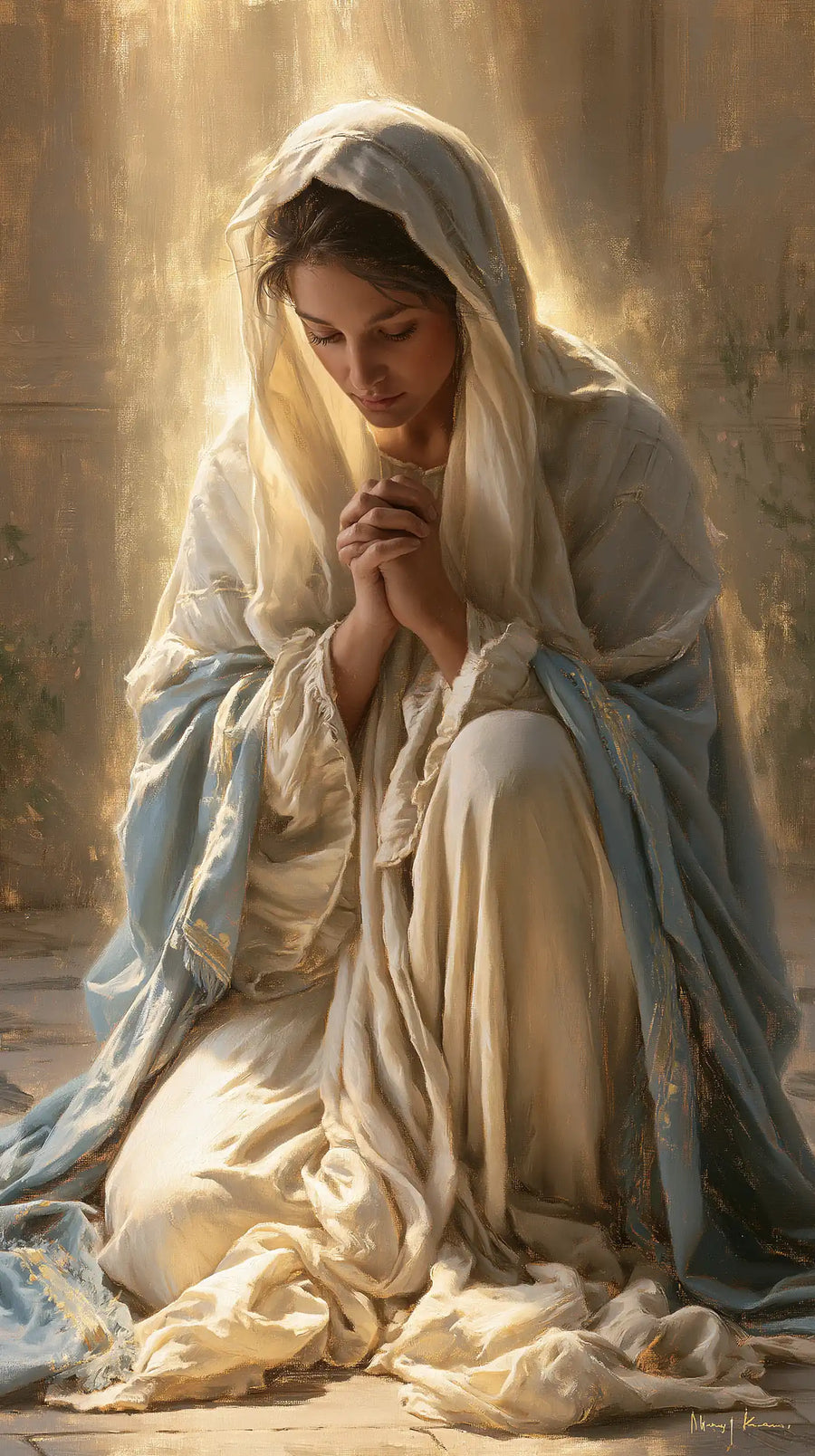Virgin Mary in Prayer - Mary in Divine Light · Portrait n° 2