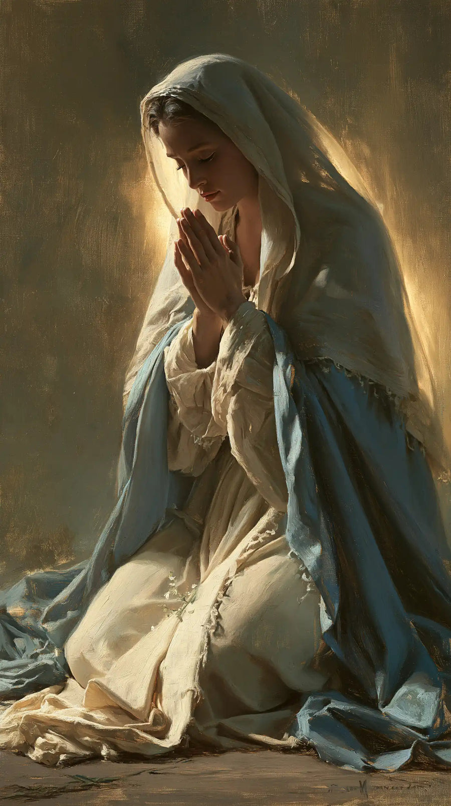 Virgin Mary in Prayer - Mary in Divine Light · Portrait n° 3