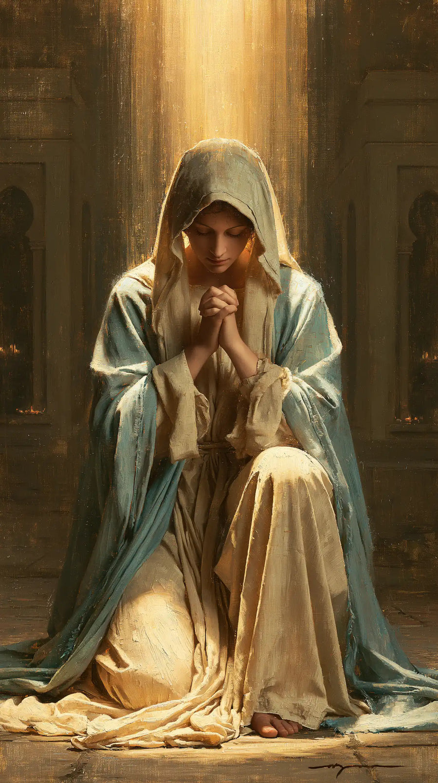 Virgin Mary in Prayer - Mary in Divine Light · Portrait n° 41